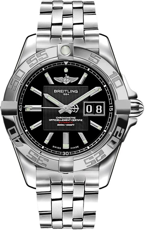 Breitling Men's A49350L2/BA07 Galactic 41 Black Dial Watch